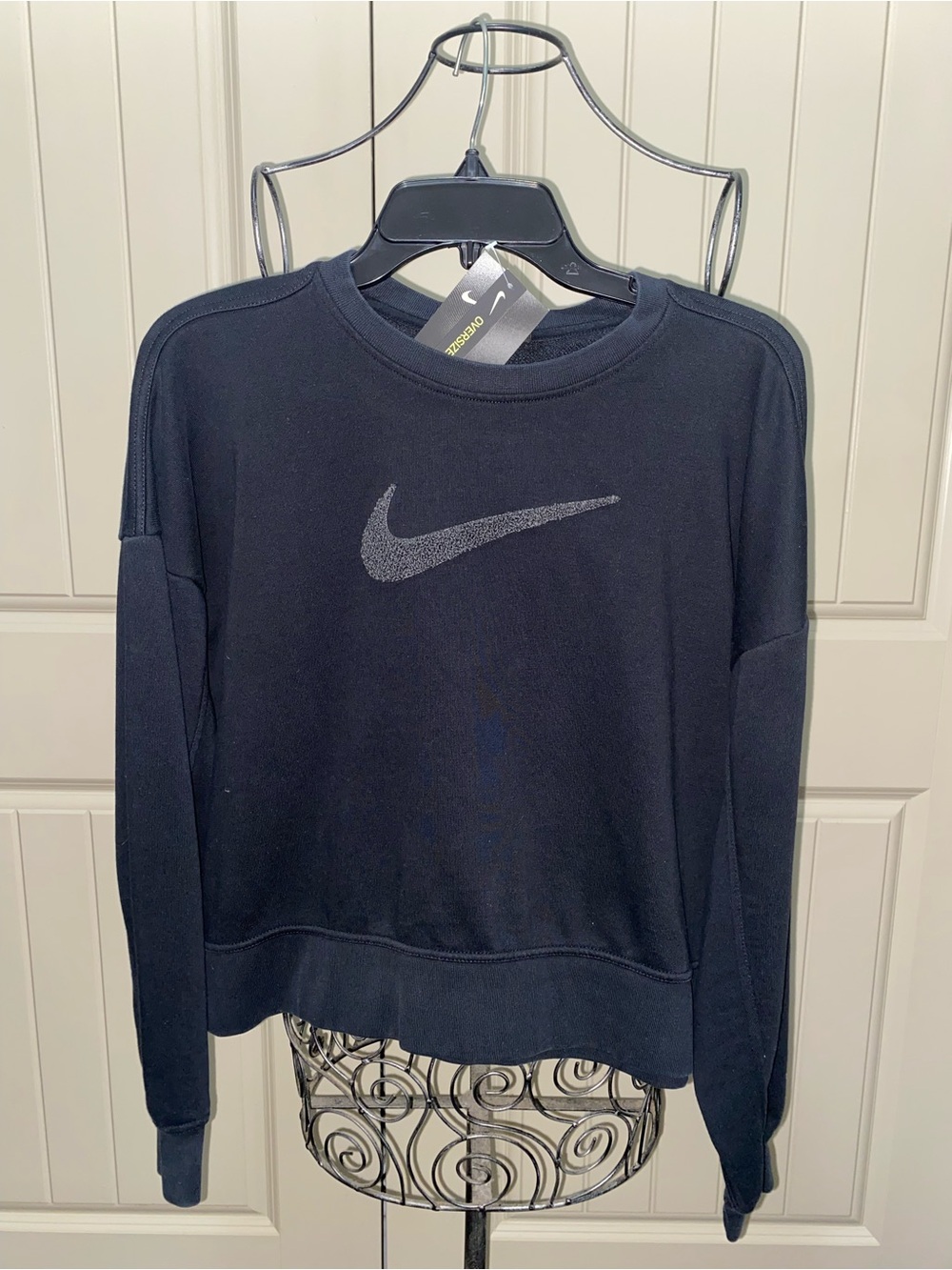 Nike Black Crewneck Sweatshirt with Gray Swoosh